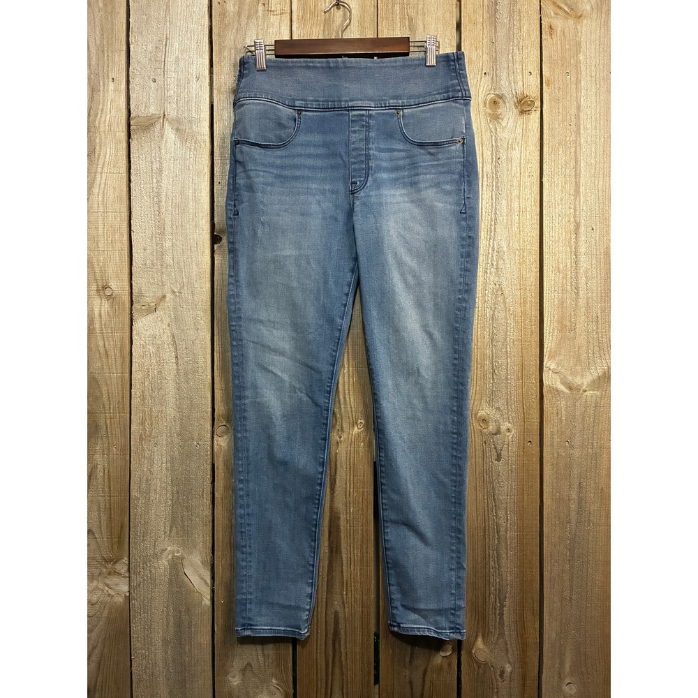 Spanx Signature Waist Ankle Skinny Jeans Blue Medium Wash Pull On 29 50002R